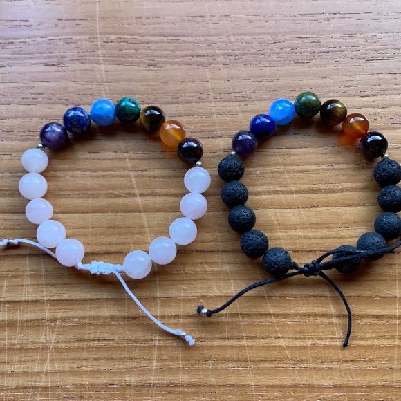 Set of two 7 chakra stone bracelets - Picture 2 of 7